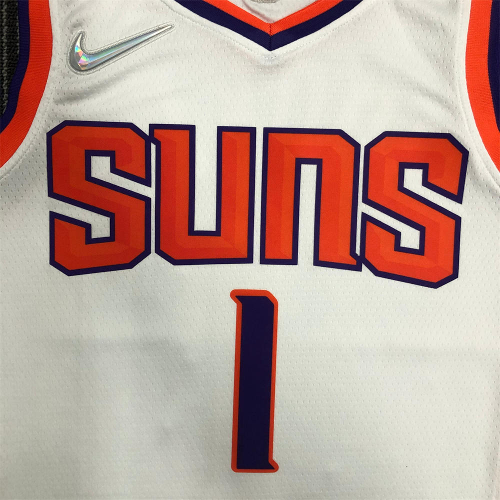 NBA Phoenix Suns V-Neck White 75th Anniversary BOOKER#1 jersey S-XXL