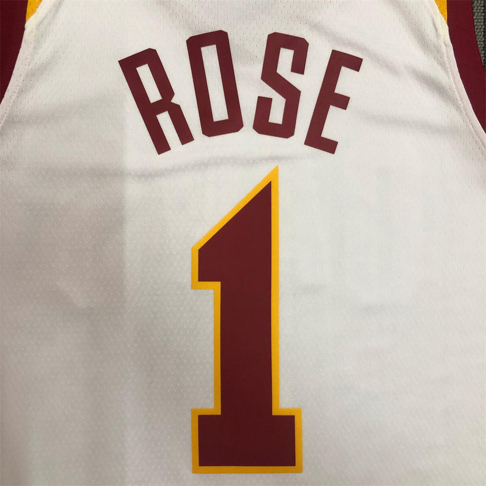NBA Cleverland Cavaliers V-Neck White jersey ROSE#1 S-XXL