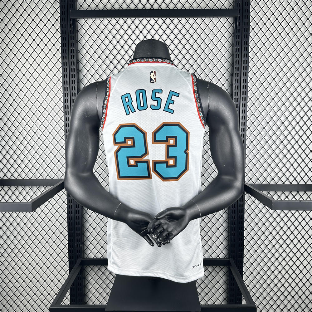 NBA Memphis Grizzies 24/25 Retro White jersey ROSE#23 S-XXL