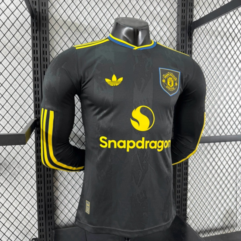 2025/26 Manchester United Second Away Long Sleeve Jersey Player Version
