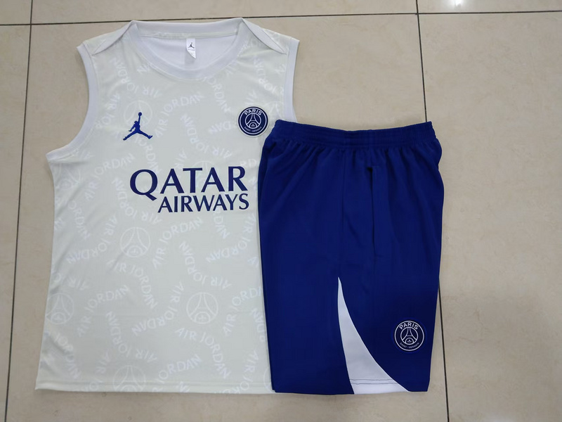 2025/26 Paris Light gray Training Set Shirt and Shorts