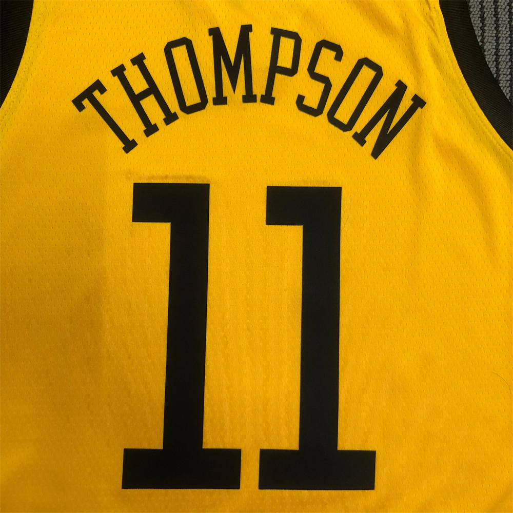 NBA Golden State Warriors V-Neck Yellow Jersey THOMPSON#11 S-XXL