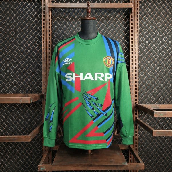Retro Manchester United 1992/93 Goalkeeper Green jersey Long Sleeve Fan Version