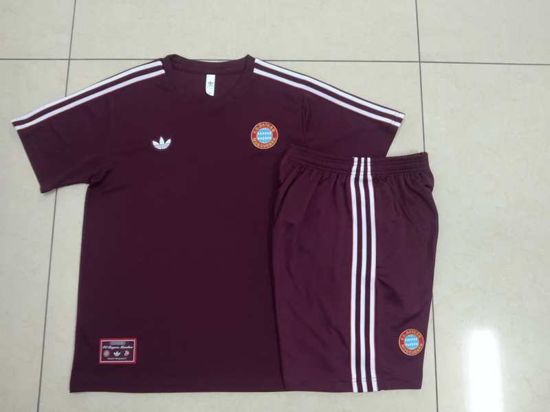 2025/26 Bayern Munich maroon Training Set Shirt and Shorts