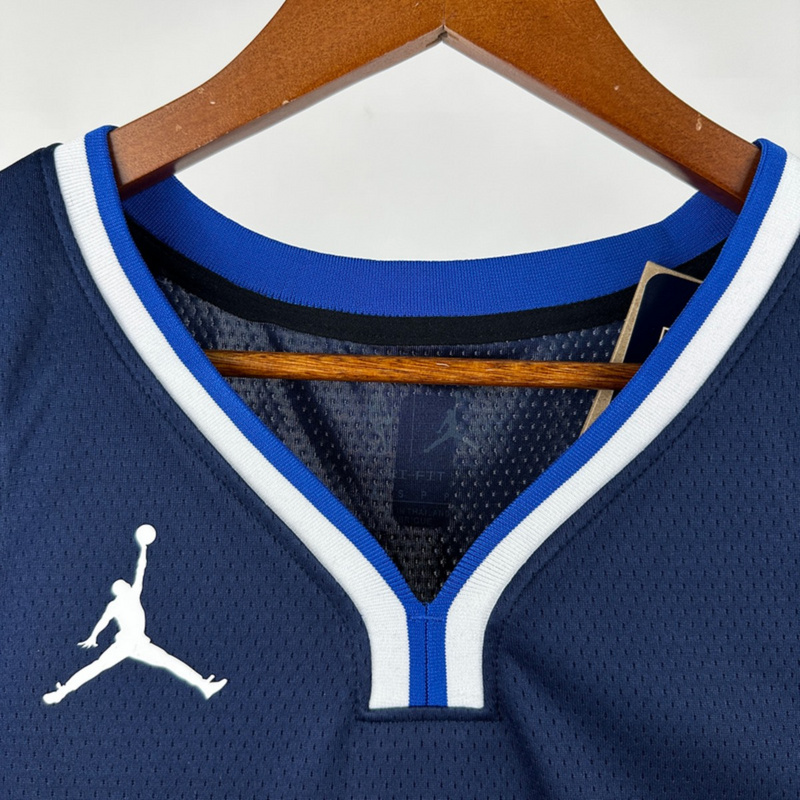 NBA Dallas Mavericks V-Neck Royal Blue Jersey FLAGG#32 S-XXL