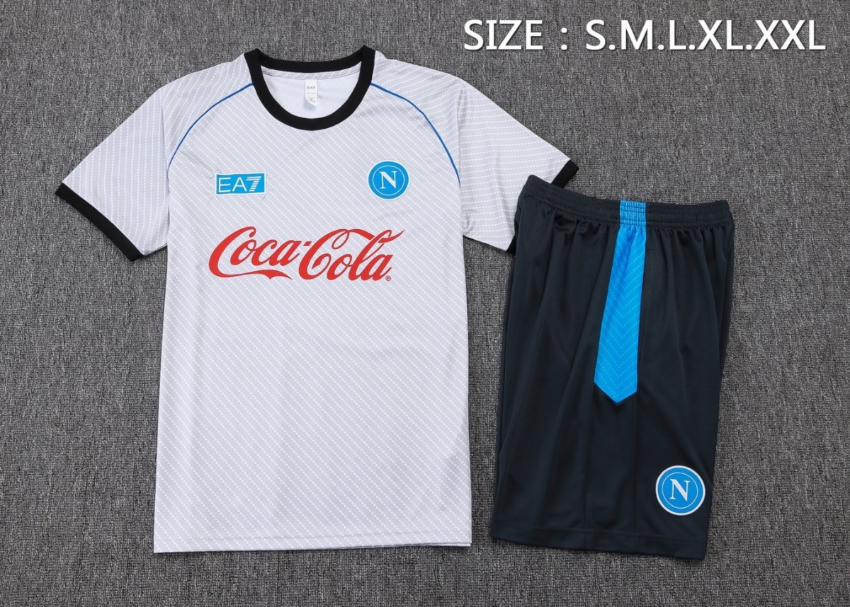 2026 Naples Light gray Training Set Shirt and Shorts
