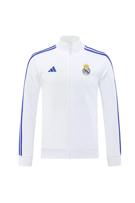 2024 Real Madrid White Jacket Training Suit Set Football Team Shirt Sports Fashion
