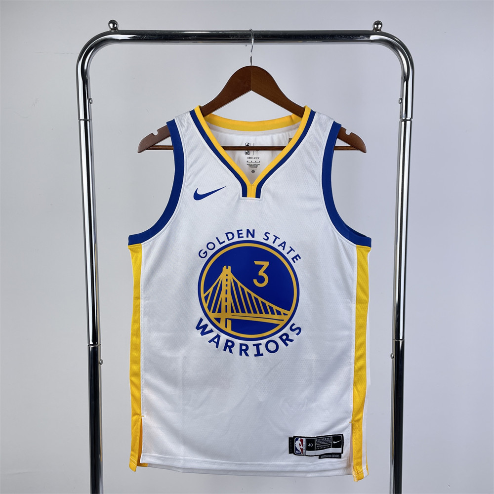 NBA Golden State Warriors 2023 V-Neck White Jersey PAUL#3 S-XXL