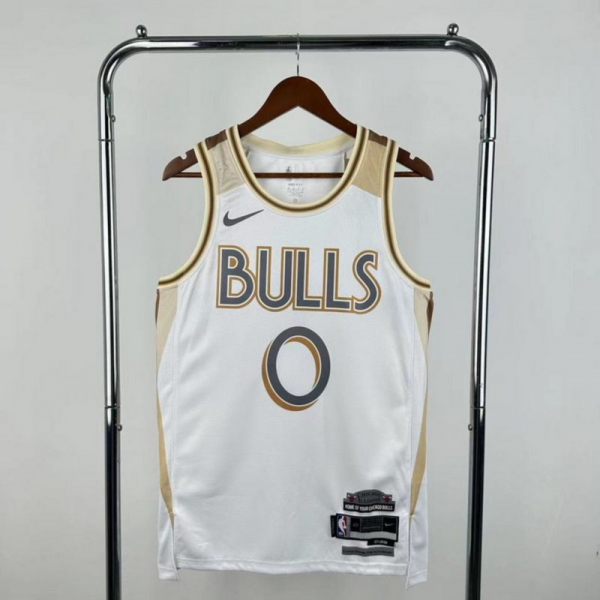 NBA Chicago Bulls 2025 Swingman City Edition Jersey WHITE#0 S-XXL