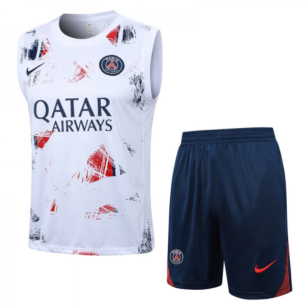 24/25 Paris White Training Set Shirt and Shorts