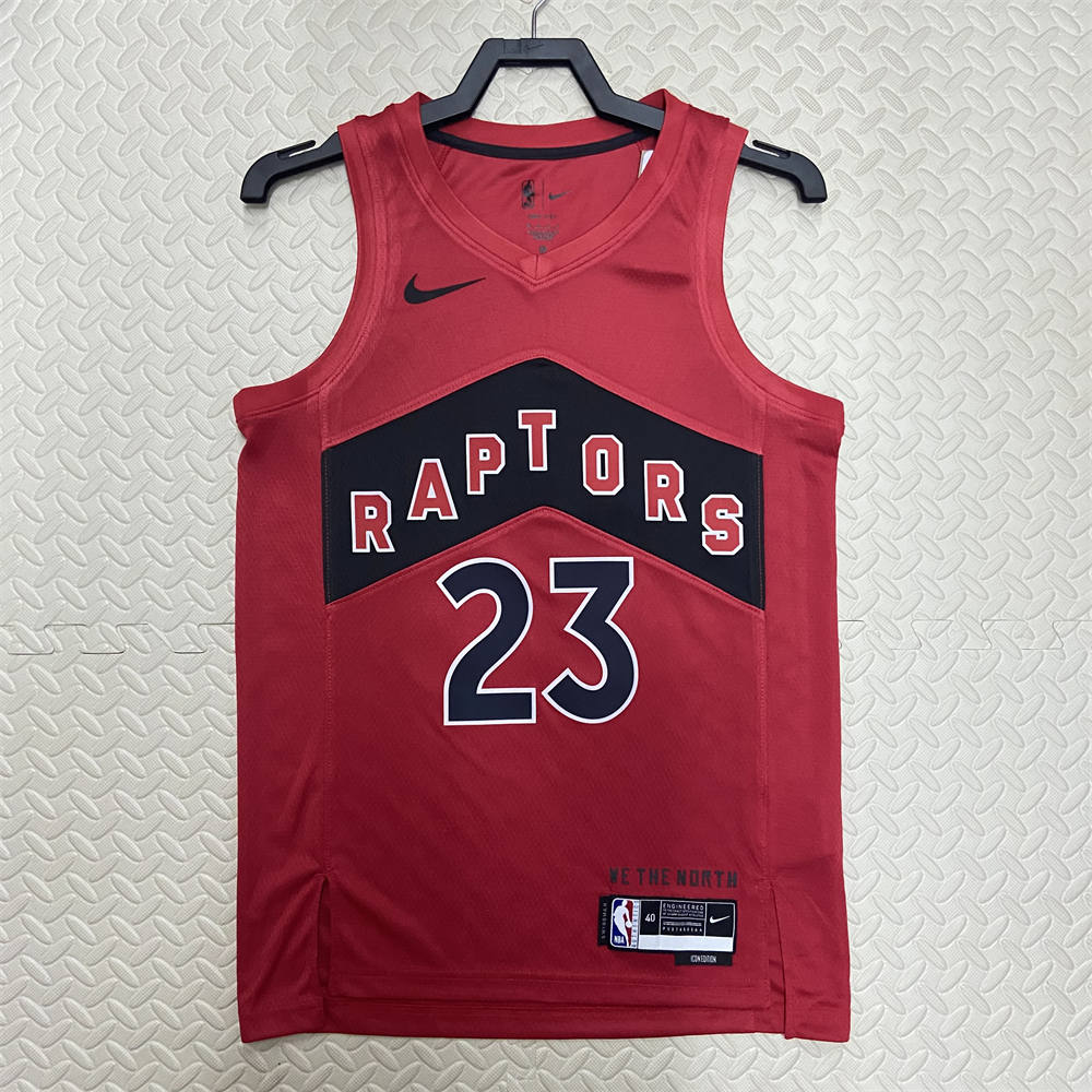 NBA Toronto Raptors V-Neck Red Jersey VANVLEET#23 S-XXL