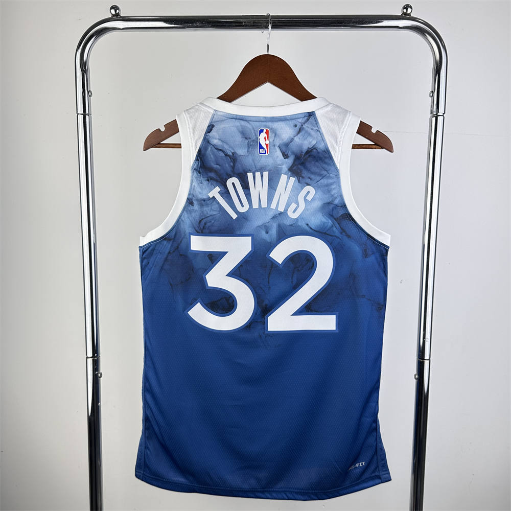 NBA Minnesota Timberwolves 2024 Round Neck City Edition Jersey TOWNS#32 S-XXL