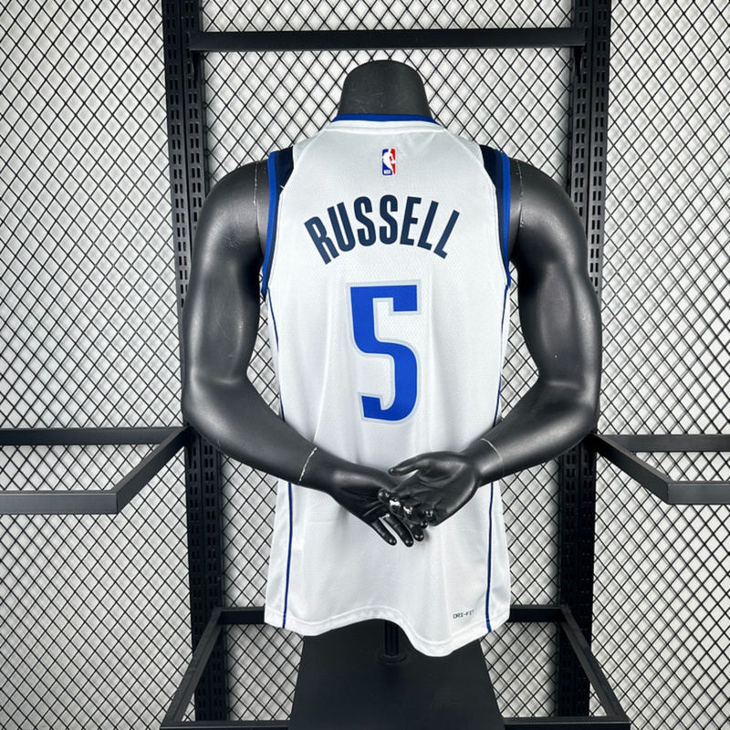 NBA Dallas Mavericks V-Neck White Jersey RUSSELL#5 S-XXL