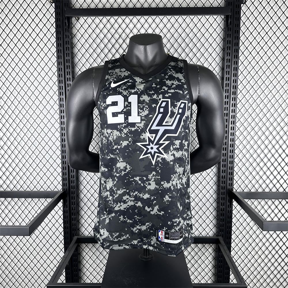 NBA San Antonio Spurs V-Neck Camouflage jersey DUNCAN#21 S-XXL