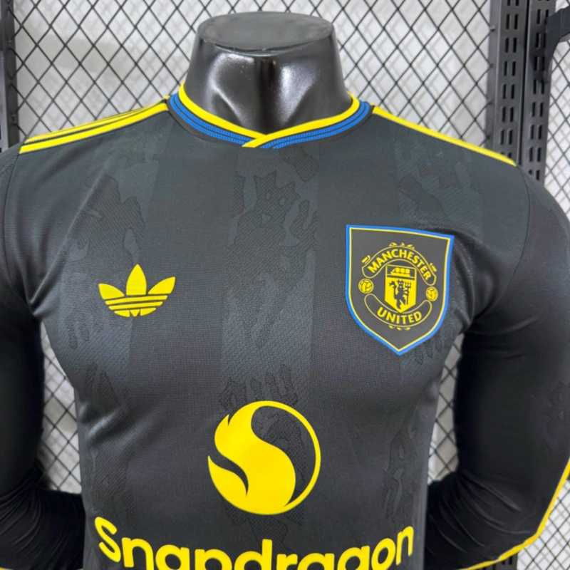 2025/26 Manchester United Second Away Long Sleeve Jersey Player Version
