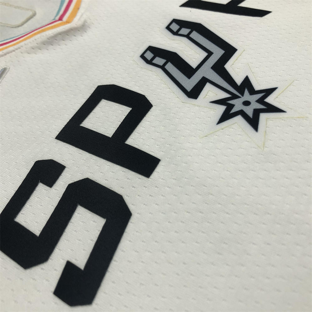 NBA San Antonio Spurs V-Neck White 75th Anniversary jersey MURRAY#5 S-XXL
