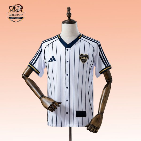 2025/26 Boca Junior US Pack Full-Button Baseball White jersey Fan version