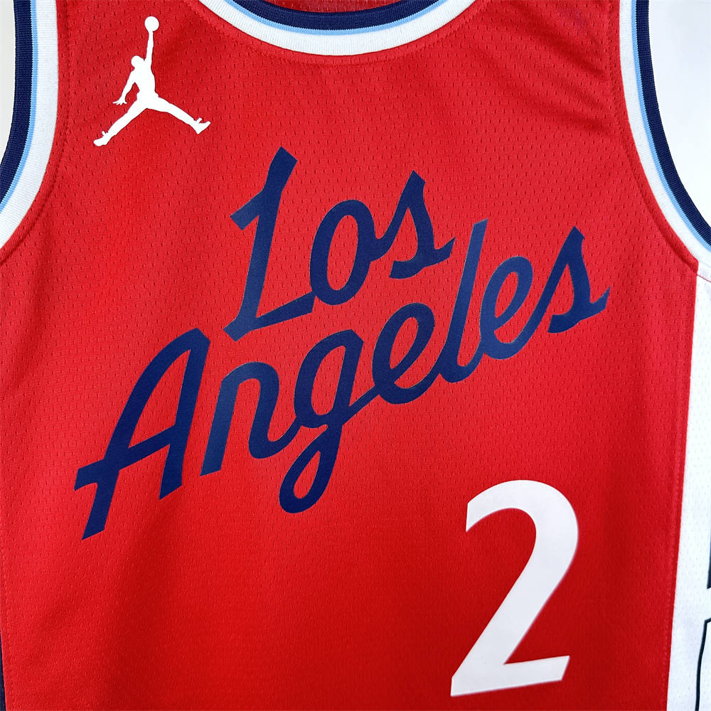 NBA Los Angeles Clippers 24/25 Round Neck JORDAN Edition Red Jersey LEONARD#2 S-XXL