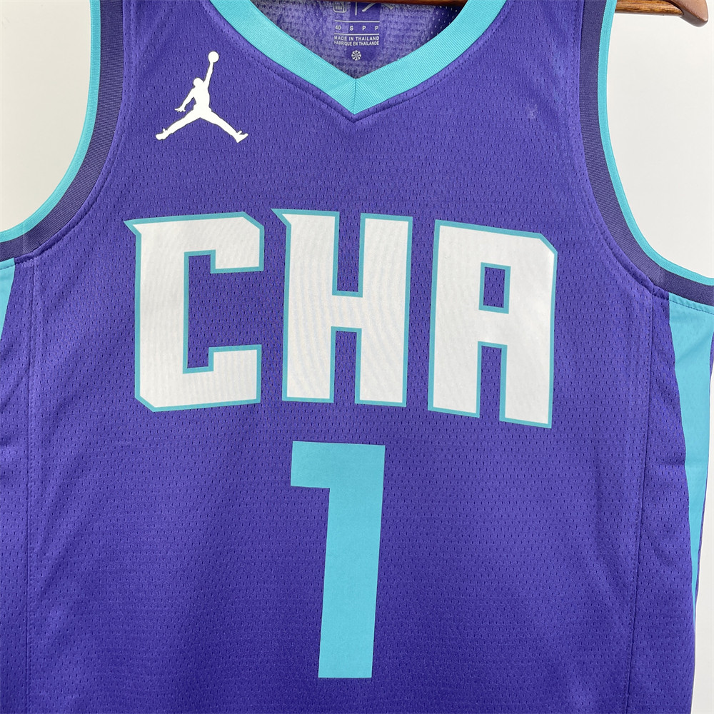 NBA Charlotte Hornets BALL#1 2019/20 Jordan Brand Purple Statement Edition Swingman Jersey S-XXL