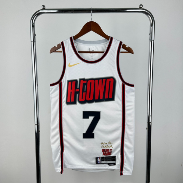 NBA Houston Rockets 2025 Round Neck City Edtion White Jersey DURANT#7 S-XXL