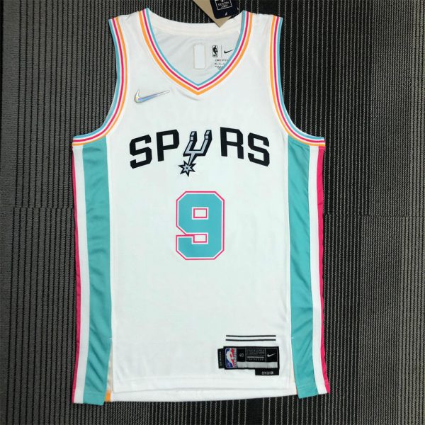 NBA San Antonio Spurs V-Neck White 75th Anniversary jersey PARKER#9 S-XXL