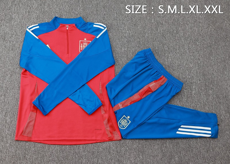 24/25 Spain Red Long-sleeved half-pull training kit Football team kit