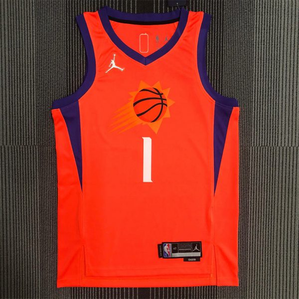 NBA Phoenix Suns V-Neck Orange 75th Anniversary BOOKER#1 jersey S-XXL