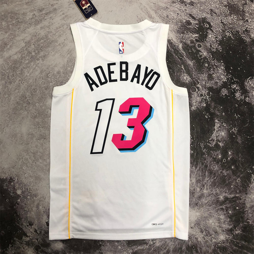 NBA Miami Hearts Round Neck City Edition White Jersey ADEBAYO#13 S-XXL