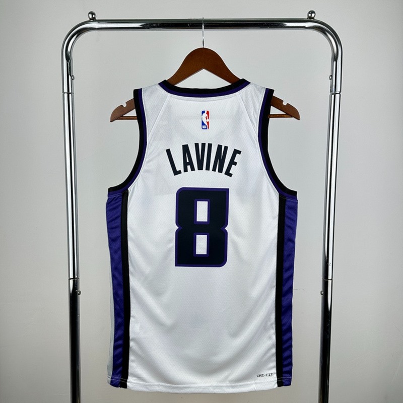 NBA Scaramento Kings 2024 V-Neck White jersey LAVINE#8 S-XXL