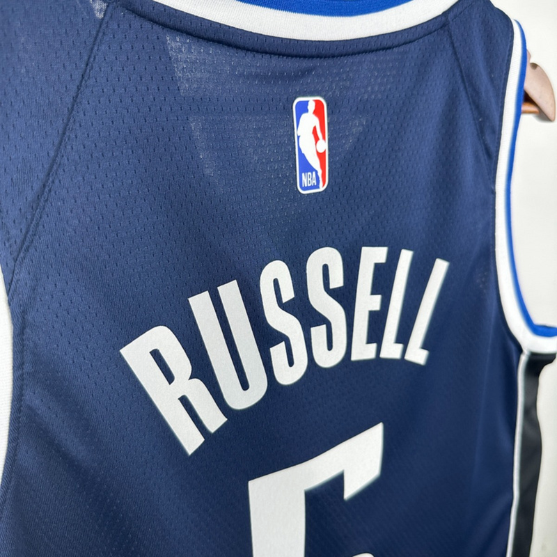 NBA Dallas Mavericks V-Neck Royal Blue Jersey RUSSELL#5 S-XXL