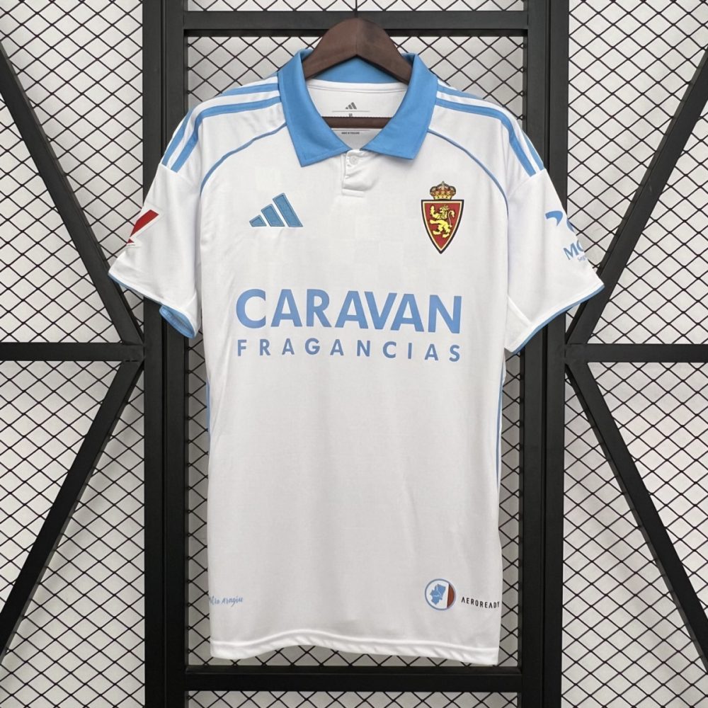 2025/26 Real Zaragoza Home White Jersey Fan Version