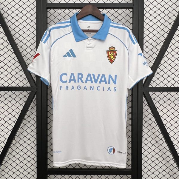 2025/26 Real Zaragoza Home White Jersey Fan Version