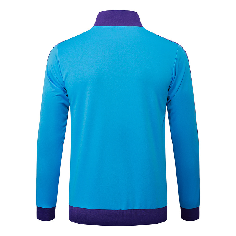 2025/26 Real Madrid Light blue Jacket Training Suit Set Football Team Shirt Sports Fashion