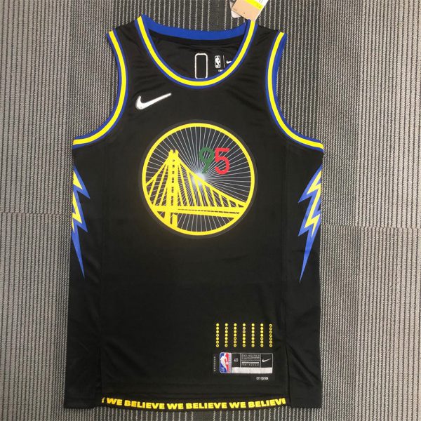 NBA Golden State Warriors V-Neck Mexico Edition 75th Anniversary Black Jersey TOSCANO#95 S-XXL