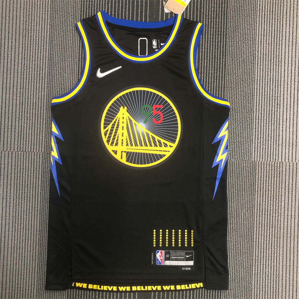 NBA Golden State Warriors V-Neck Mexico Edition 75th Anniversary Black Jersey TOSCANO#95 S-XXL