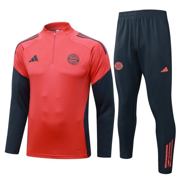 202526 Bayern Munich orange-black Long-sleeved half-pull training kit Football team kit