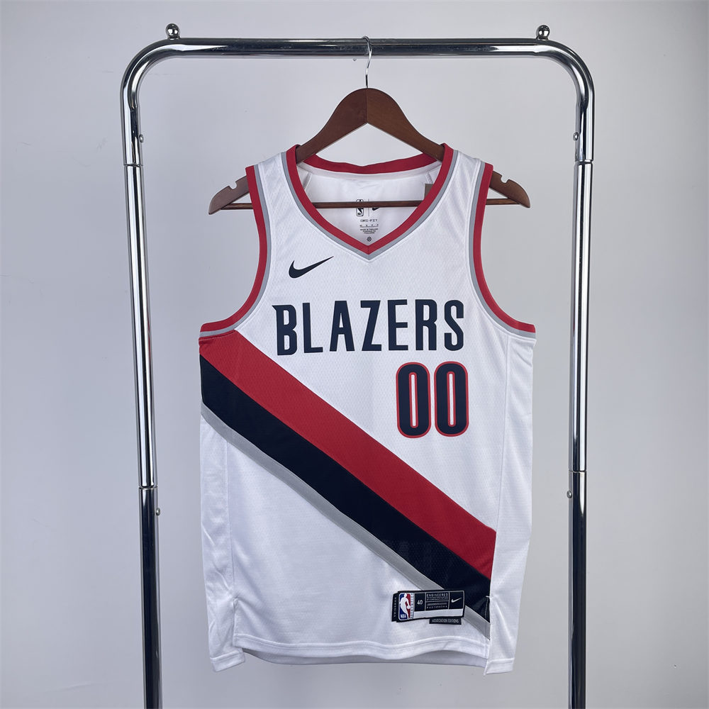 NBA Portland Trail Blazers 2023 V-Neck White jersey HENDERSON#00 S-XXL
