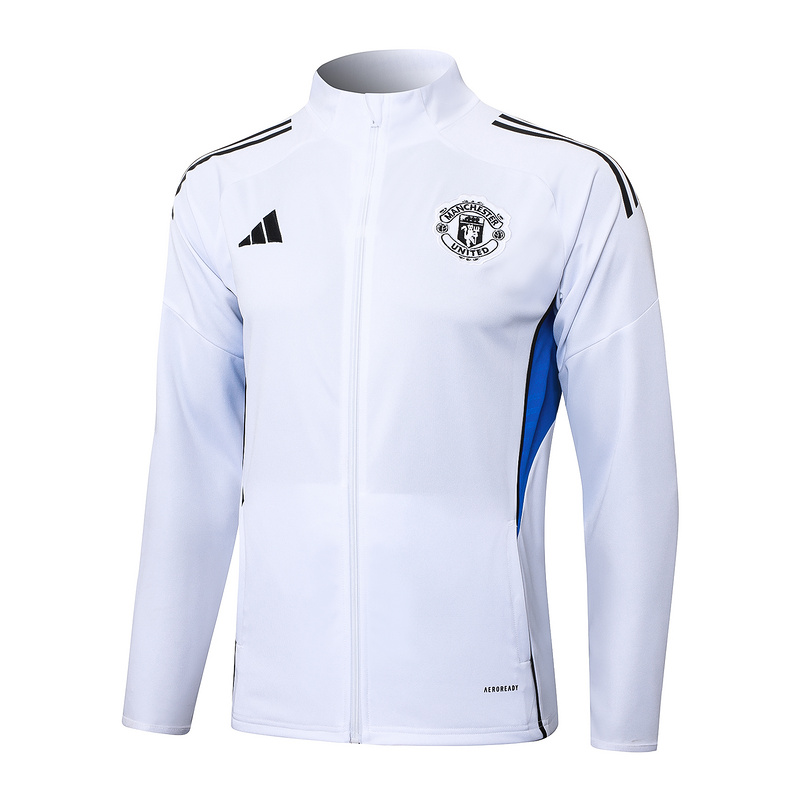 2025/26 Manchester United White Jacket Training Suit Set Football Team Shirt Sports Fashion