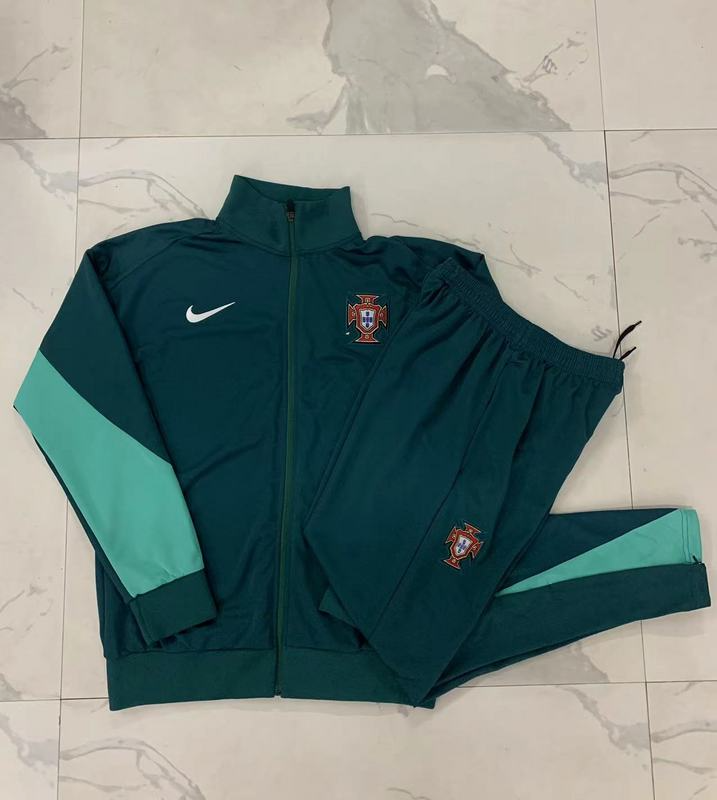 2024/25 Portugal Green Jacket Training Suit Set Football Team Shirt Sports Fashion