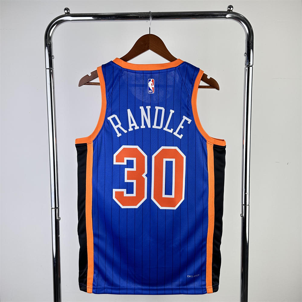 NBA New York Knicks 2024 Round Neck Blue jersey RANDLE#30 S-XXL