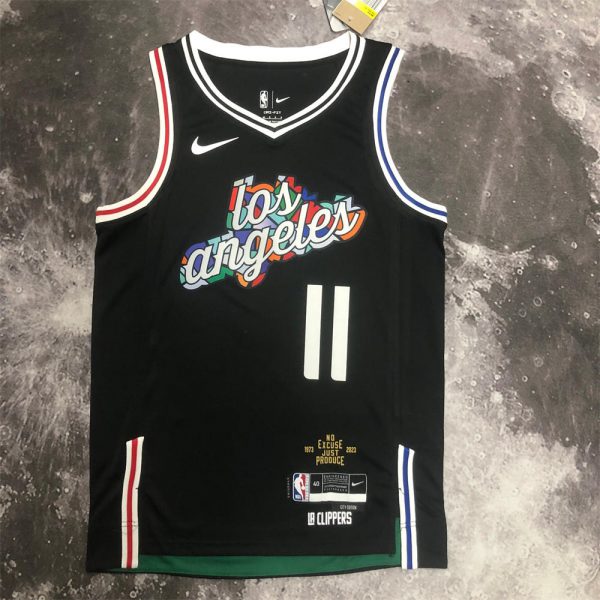 NBA Los Angeles Clippers V-Neck Black Jersey S-XXL