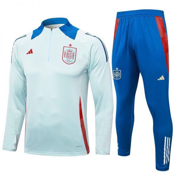 24/25 Spain Light Green Long-sleeved half-pull training kit Football team kit