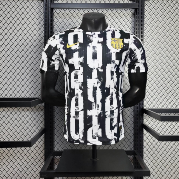 2025/26 Barcelona Black and White Training jersey Player Version