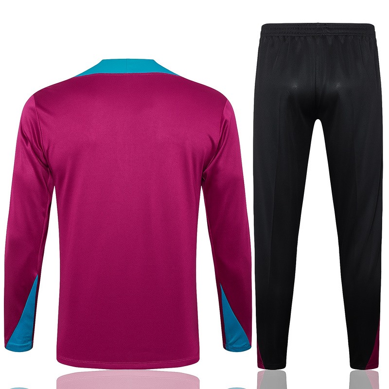 24/25 PSG Red Long-sleeved half-pull training kit Football team kit