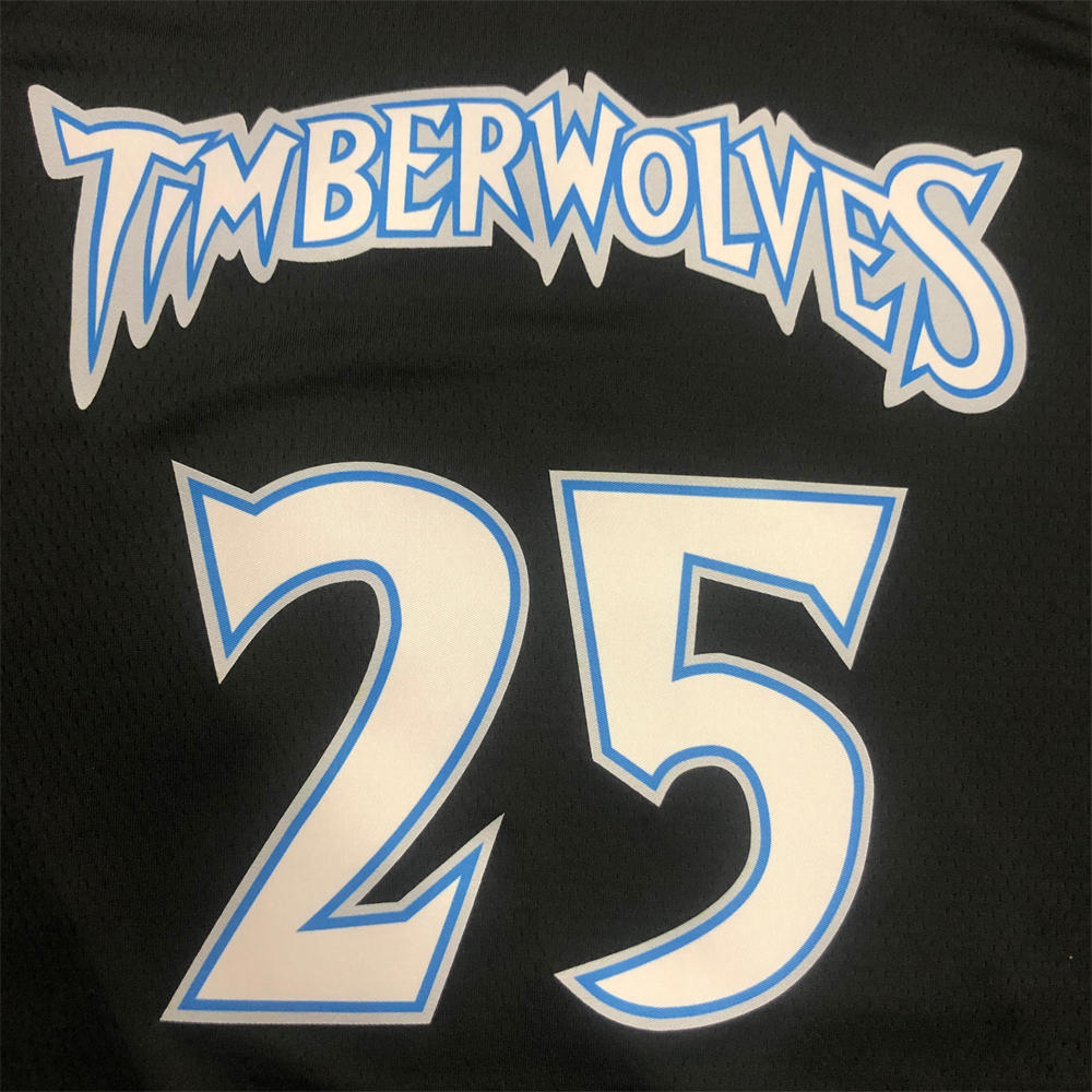 NBA Minnesota Timberwolves Round Neck Black Jersey ROSE#25 S-XXL