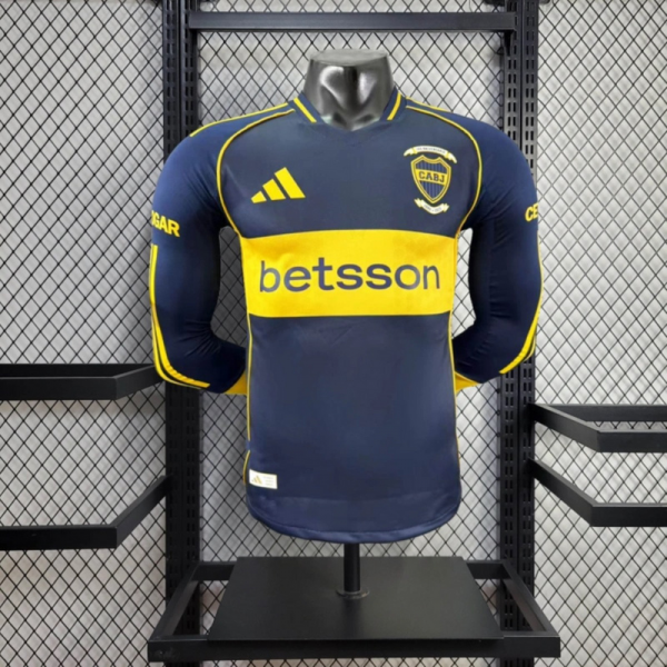 2025/26 Boca Juniors Home Long Sleeve Jersey Player Version