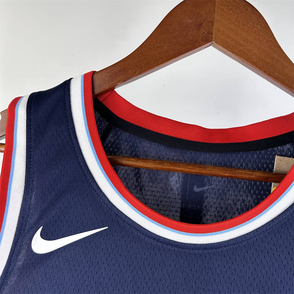 NBA Los Angeles Clippers 24/25 Round Neck dark blue Jersey LEONARD#2 S-XXL