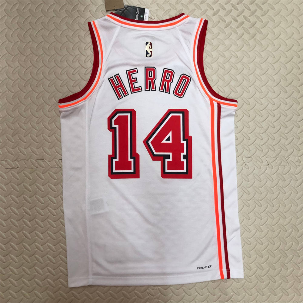 NBA Miami Hearts V-Neck White Jersey HERRO#14 S-XXL