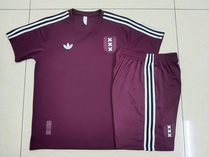 2025/26 Ajax maroon Training Set Shirt and Shorts