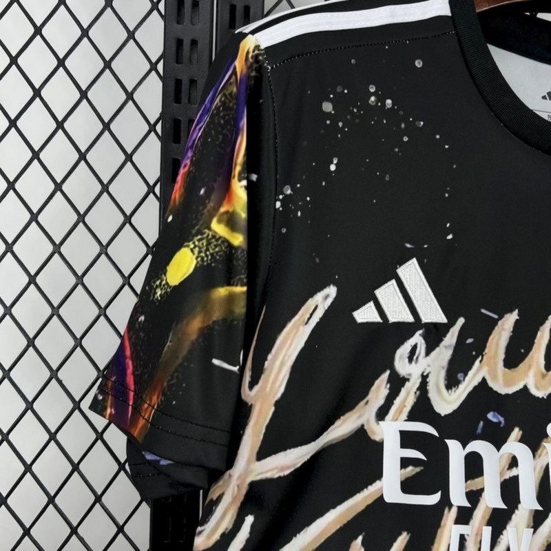 2025/26 Real Madrid Louis Vuitton Joint Edition Black colorful Jersey Fan Version